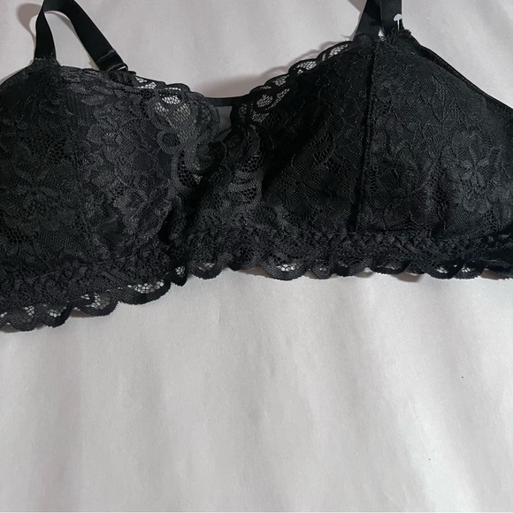 Bali Desire Wirefree unconventional lace Bra Bralette black fairy Stretch 2XL - Picture 5 of 12